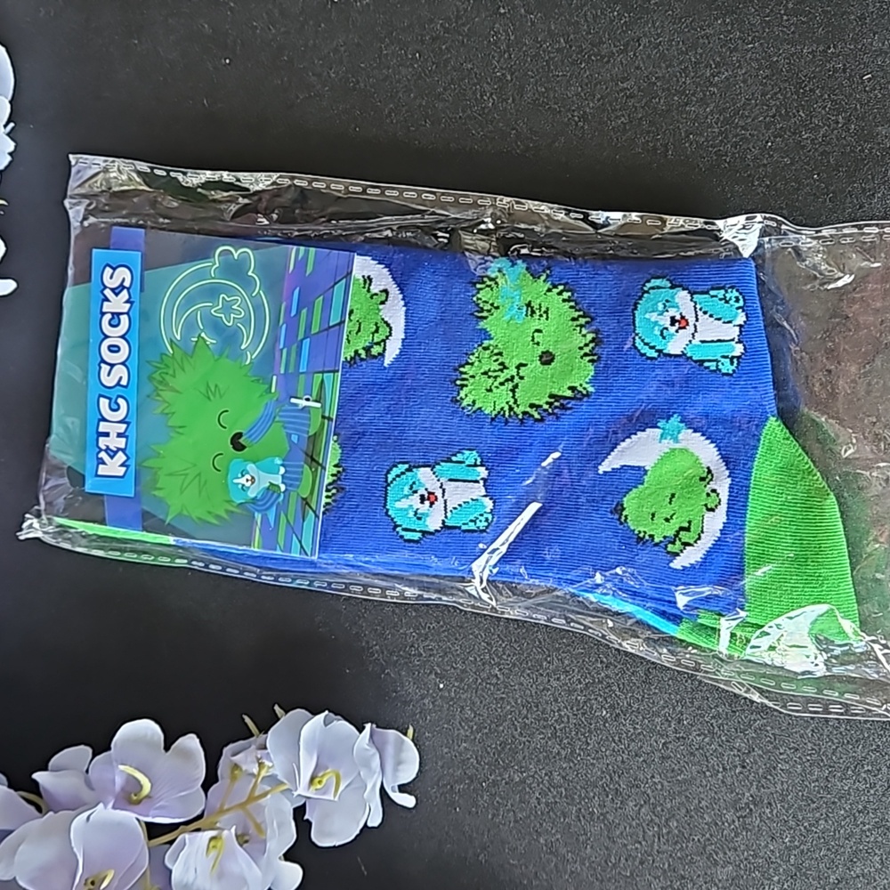 AHA Kids Heart Challenge Pair of Graphic Blue & Green Socks New in Pkg